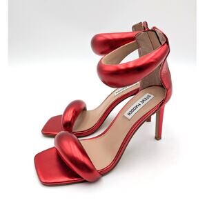 Steve Madden Partay Ankle Strap Heel Sandals Women's Red Size US6M EU36.5